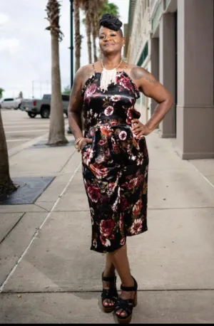 WOMEN "Elegant Floral Silk Jumpsuit"