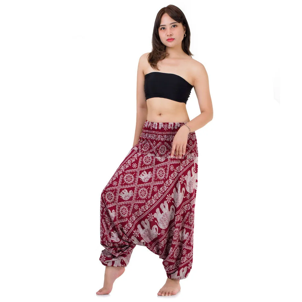 Women's Elephant 2-in-1 Jumpsuit Harem Pants Black