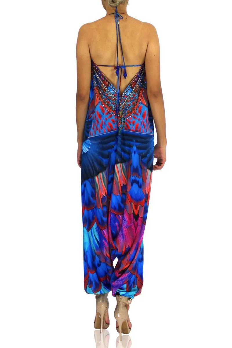 Women's Jumpsuit In Feather Print