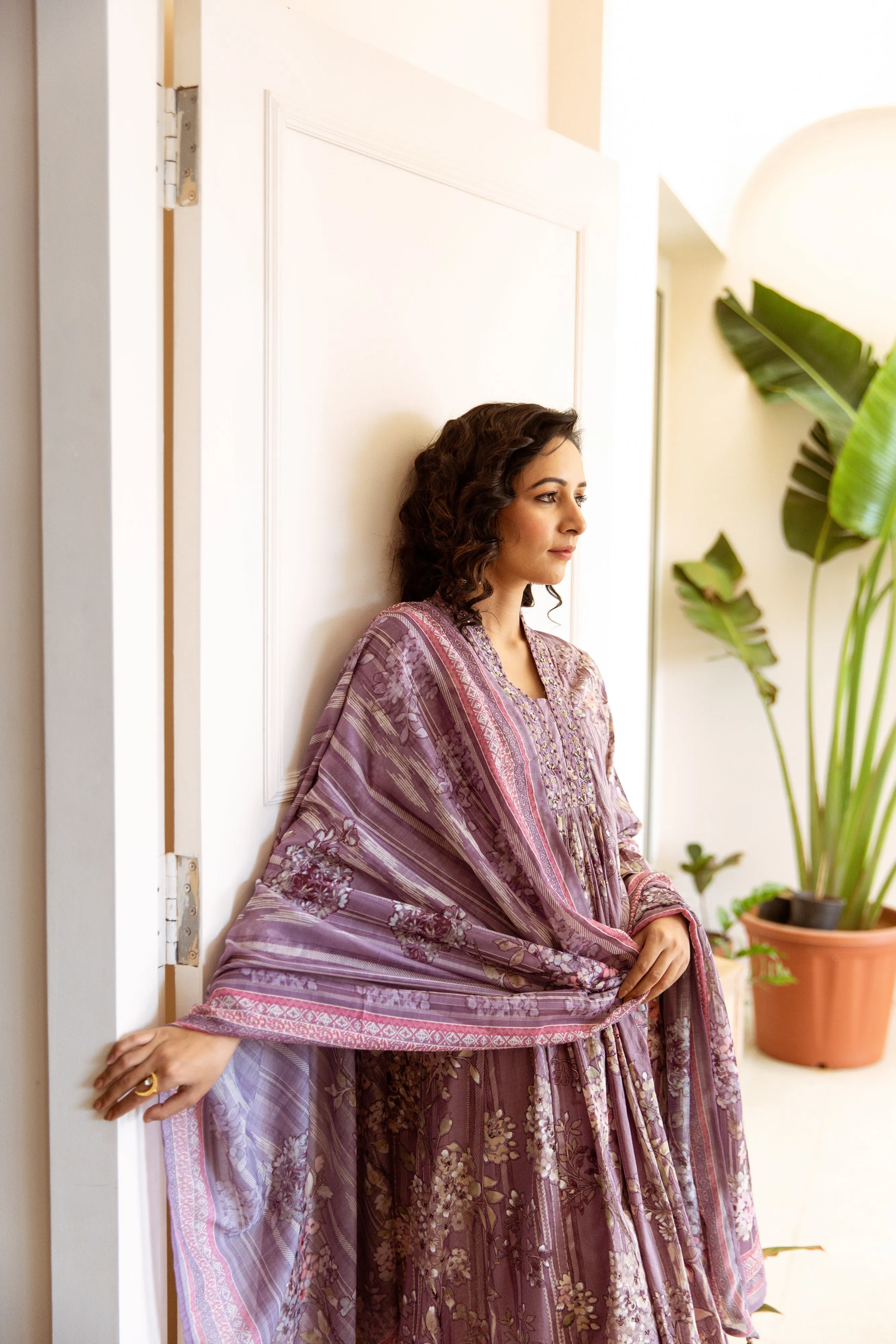 Women's Lavendea Cotton Kurta Pantand Dupatta Set