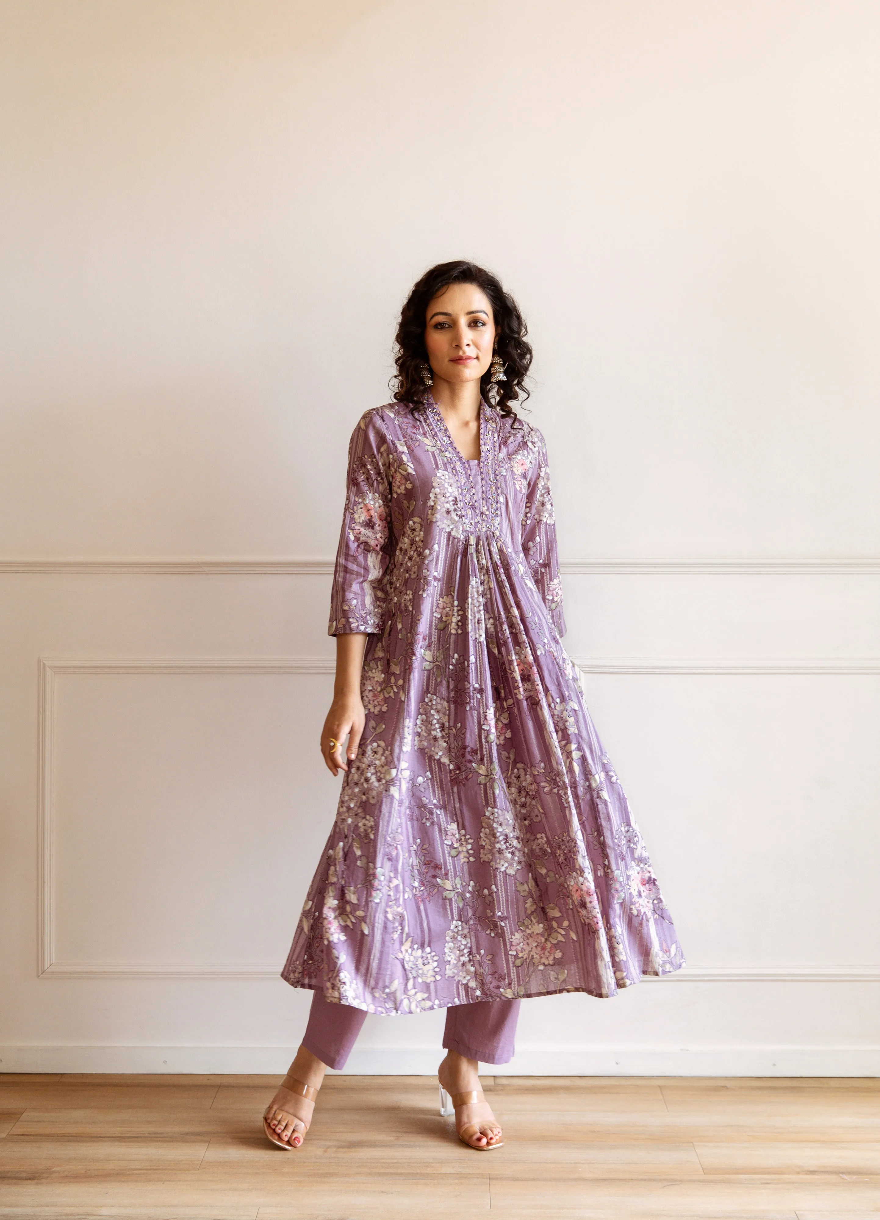 Women's Lavendea Cotton Kurta Pantand Dupatta Set