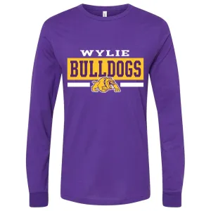 Wylie Bulldogs - Simple Striped Long Sleeve T-Shirt