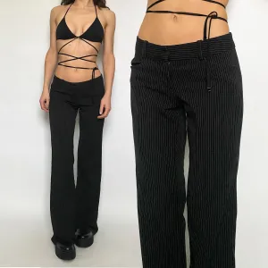y2k pinstripe low rise trousers - small